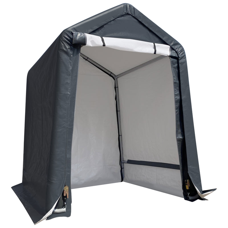 6x6 ft Outdoor Storage Shelter, Roll-up Door Portable Garage Kit Tent Carport Shed